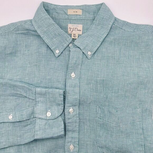 J.CREW Other - J Crew Baird McNutt Linen Shirt Men's XL Slim Fit Button Down Shirt Green